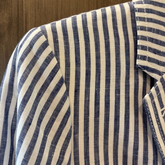 NWT J Crew Schoolboy Striped Linen Blazer blue white size 4 - Picture 2 of 10